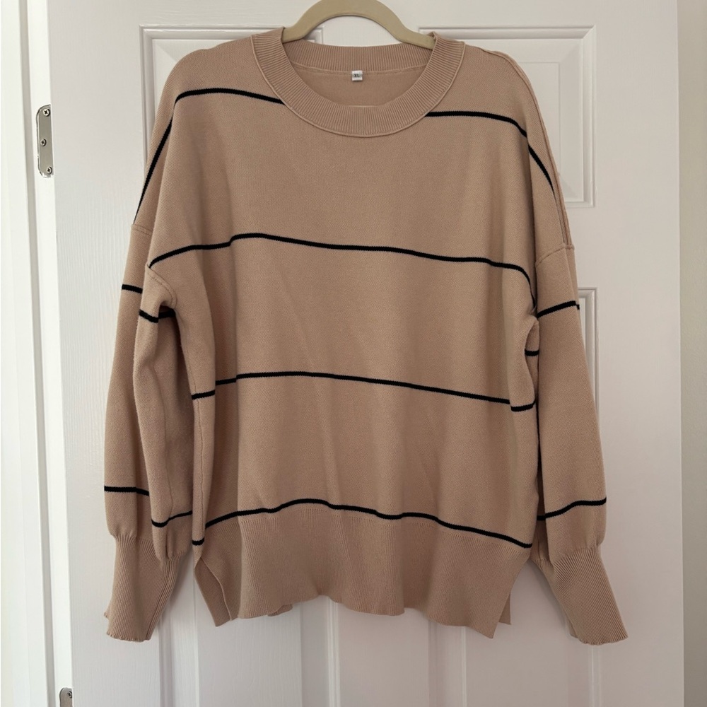 Tan Striped Sweater